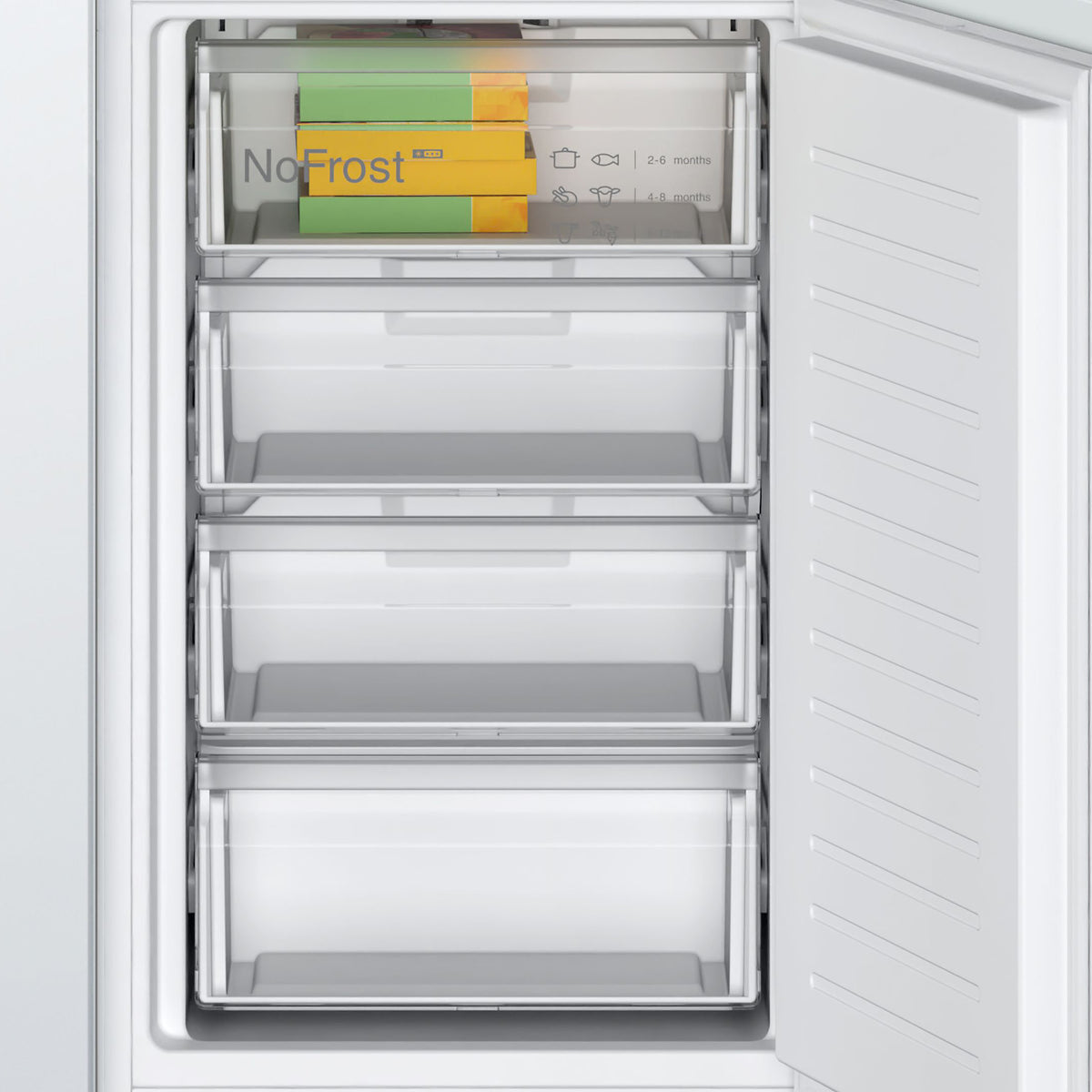 Bosch KIN85NSE0G 50:50 Traditional Built-in Frost free Fridge freezer - White