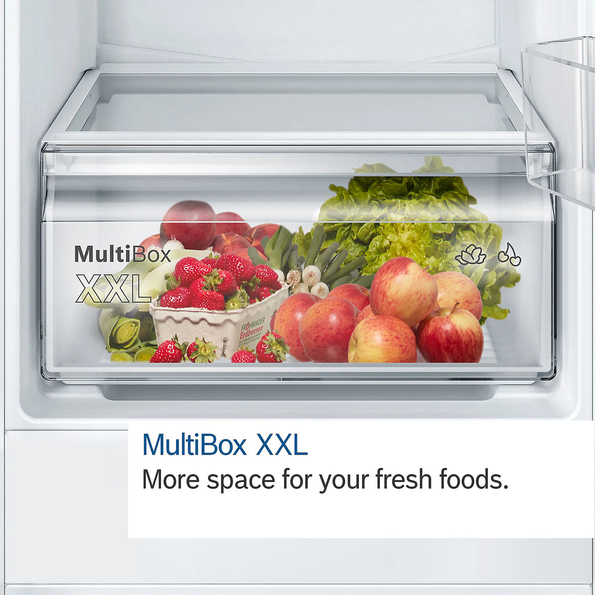 Bosch KIN85NSE0G 50:50 Traditional Built-in Frost free Fridge freezer - White