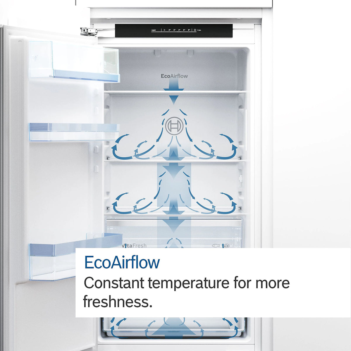 Bosch KIN85NSE0G 50:50 Traditional Built-in Frost free Fridge freezer - White