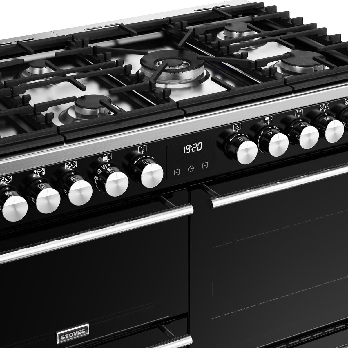 Stoves Precision Deluxe ST DX PREC D1000DF BK 100cm Dual Fuel Range Cooker - Black - A Rated