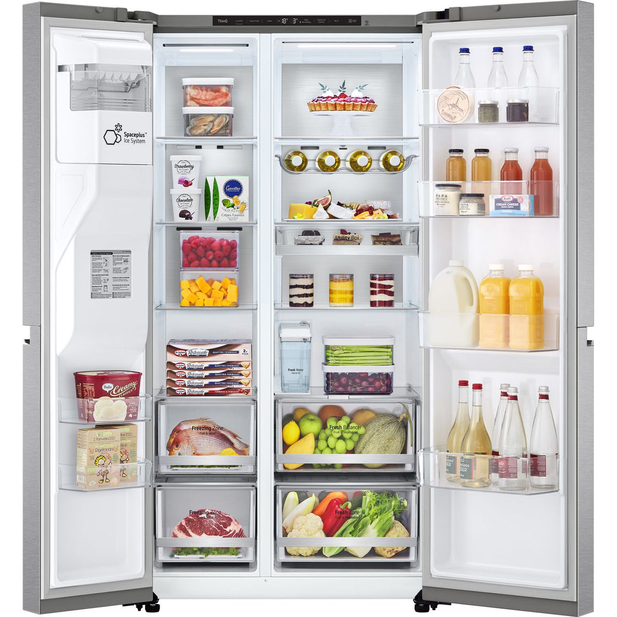 LG UVnano™ GSLV91MBAC Wifi Connected Non-Plumbed Frost Free American Fridge Freezer - Metal Sorbet - C Rated