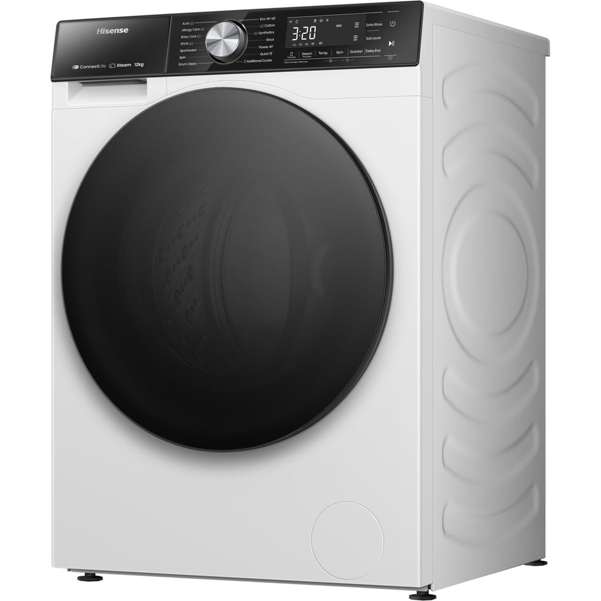 Hisense 5S Series WF5S1245BW 12kg Washing Machine with 1400 rpm - White - A Rated