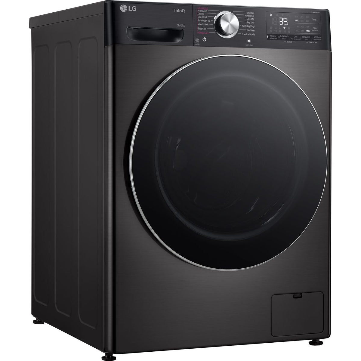 LG FWY996BCTN4 Wifi Connected 9Kg - 6Kg Washer Dryer with 1400 rpm - Platinum Black - D Rated