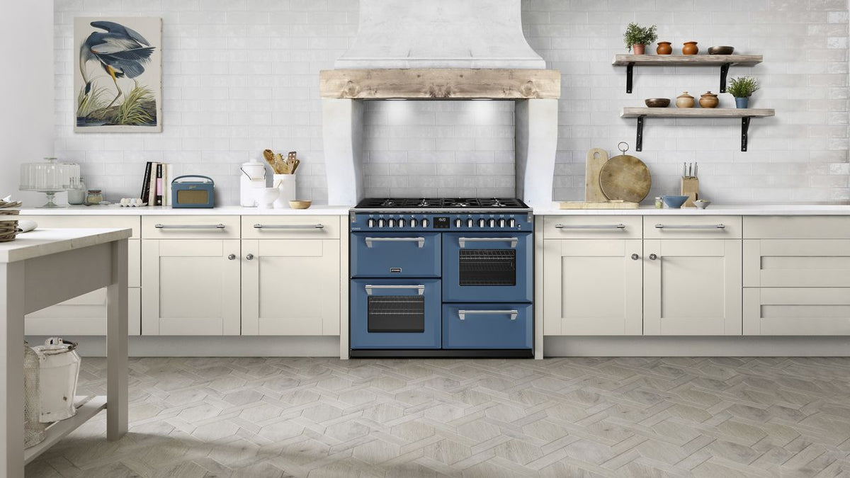 Stoves Richmond Deluxe ST DX RICH D1100DF TBL Dual Fuel Range Cooker - Thunder Blue - A Rated