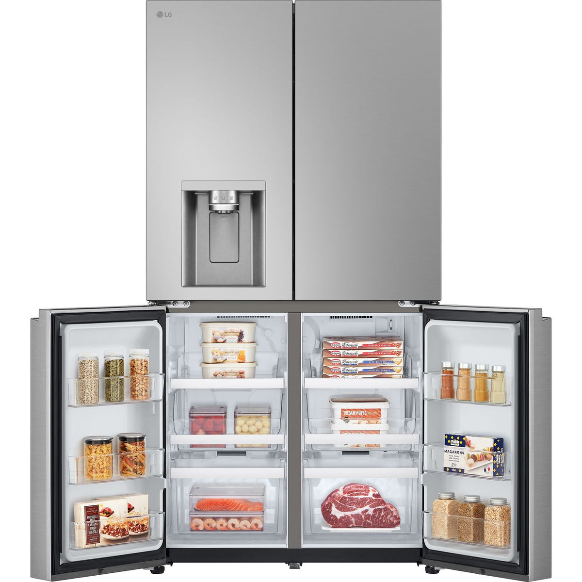 LG NatureFRESH™ GML960PYFE Wifi Connected Plumbed Frost Free American Fridge Freezer - Prime Silver - E Rated