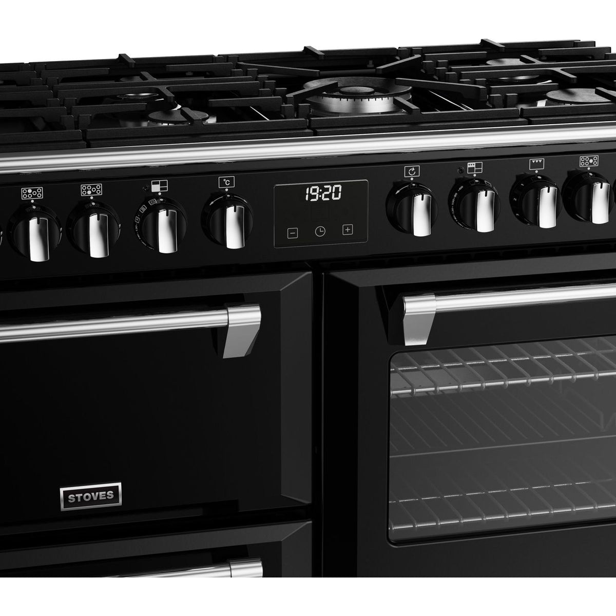 Stoves Richmond Deluxe ST DX RICH D1000DF BK 100cm Dual Fuel Range Cooker - Black - A Rated