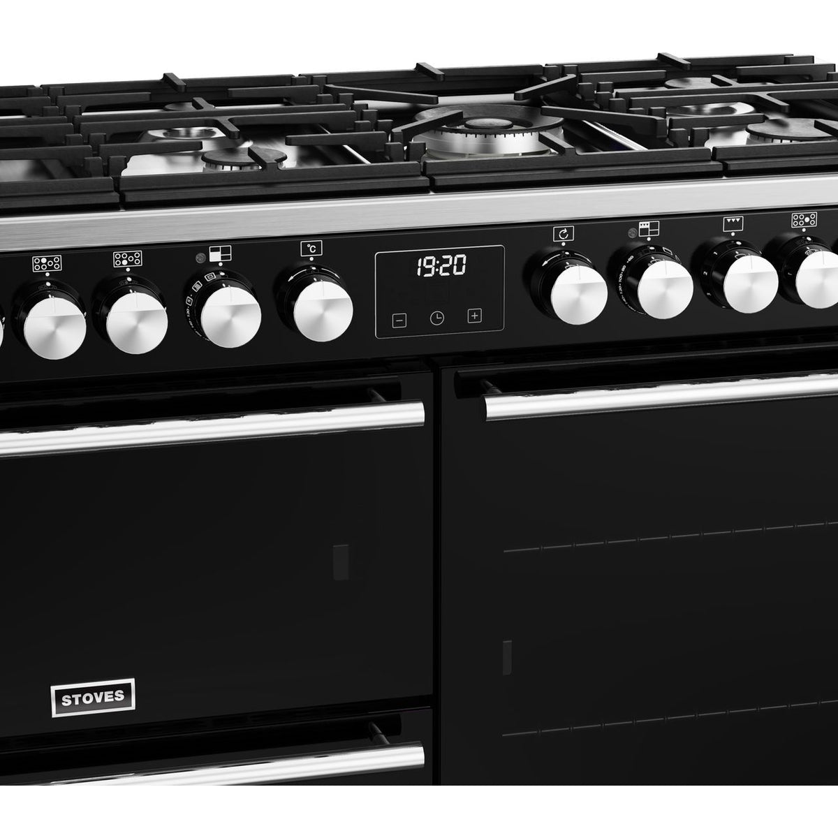 Stoves Precision Deluxe ST DX PREC D1100DF BK 110cm Dual Fuel Range Cooker - Black - A Rated