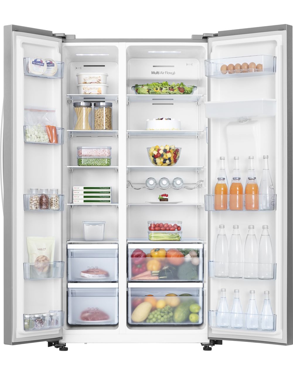 Hisense RS741N4WCE Non-Plumbed Total No Frost American Fridge Freezer - Stainless Steel - E Rated