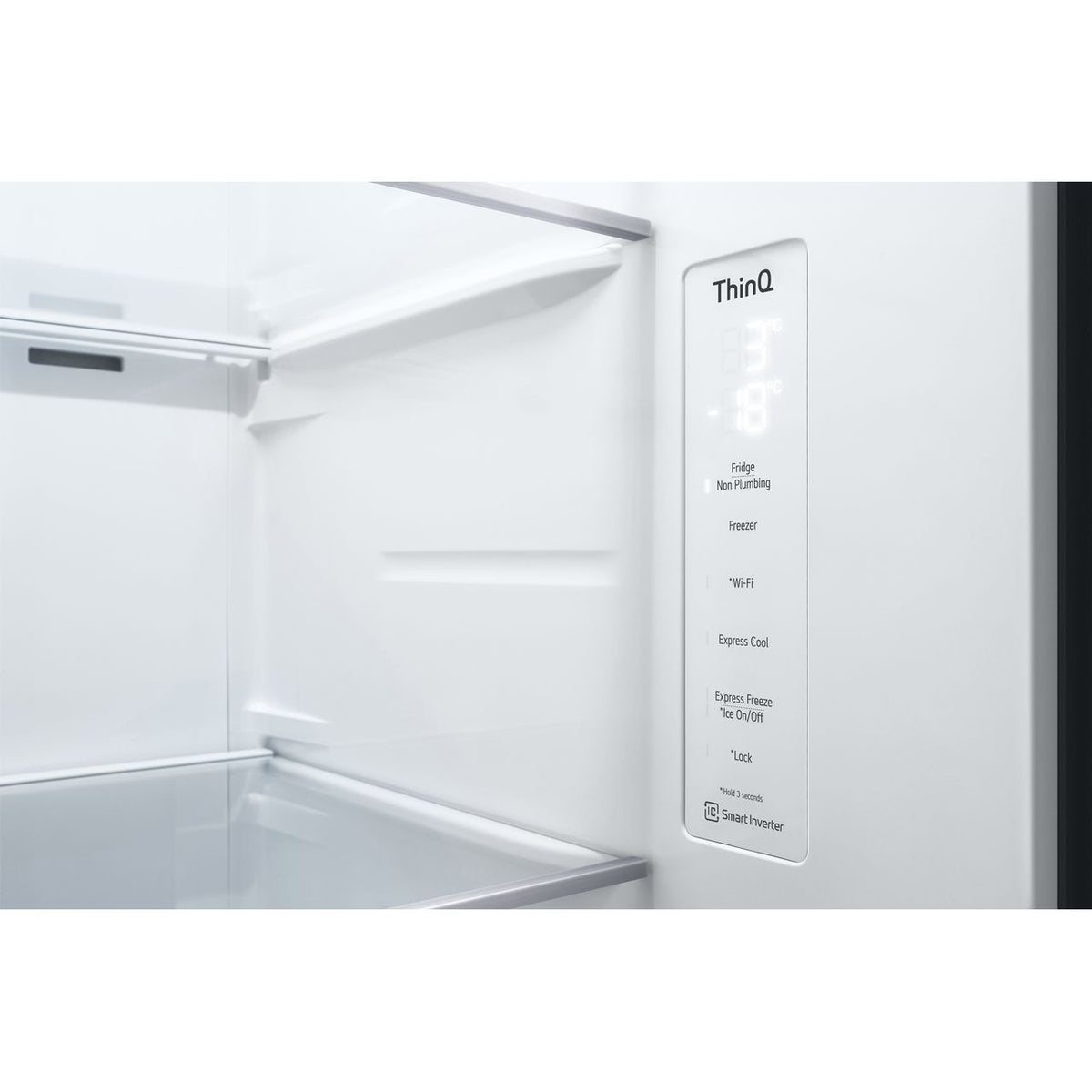 LG InstaView™ GSGV81PYLL Wifi Connected Non-Plumbed Frost Free American Fridge Freezer - Prime Silver - E Rated