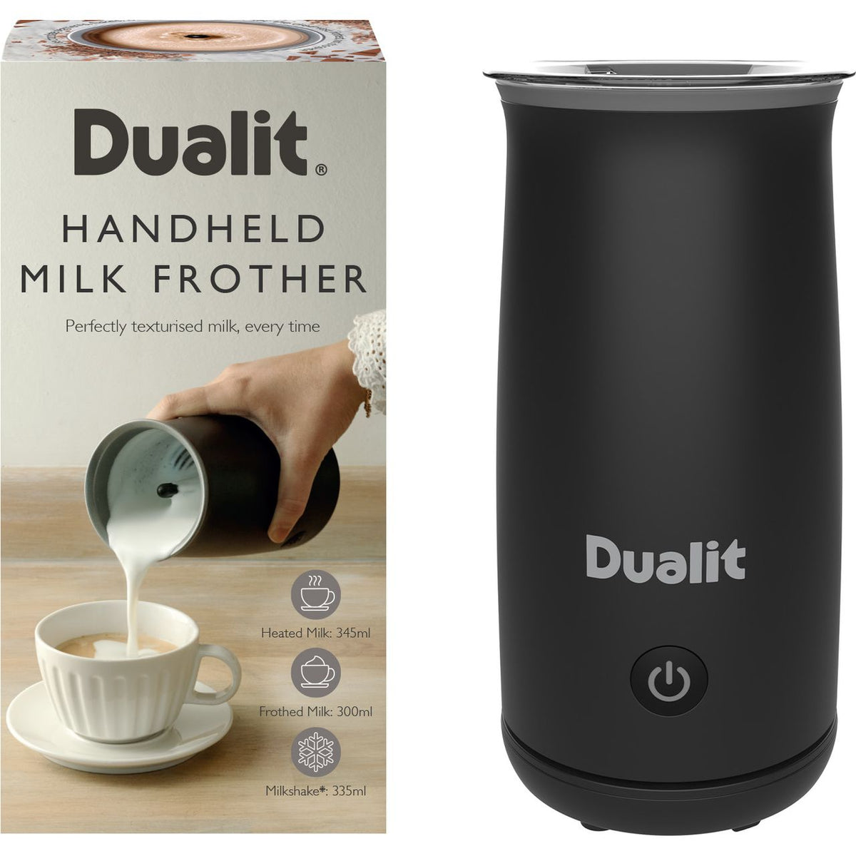 Dualit Handheld Milk Frother 84140 Milk Frother - Matt Black