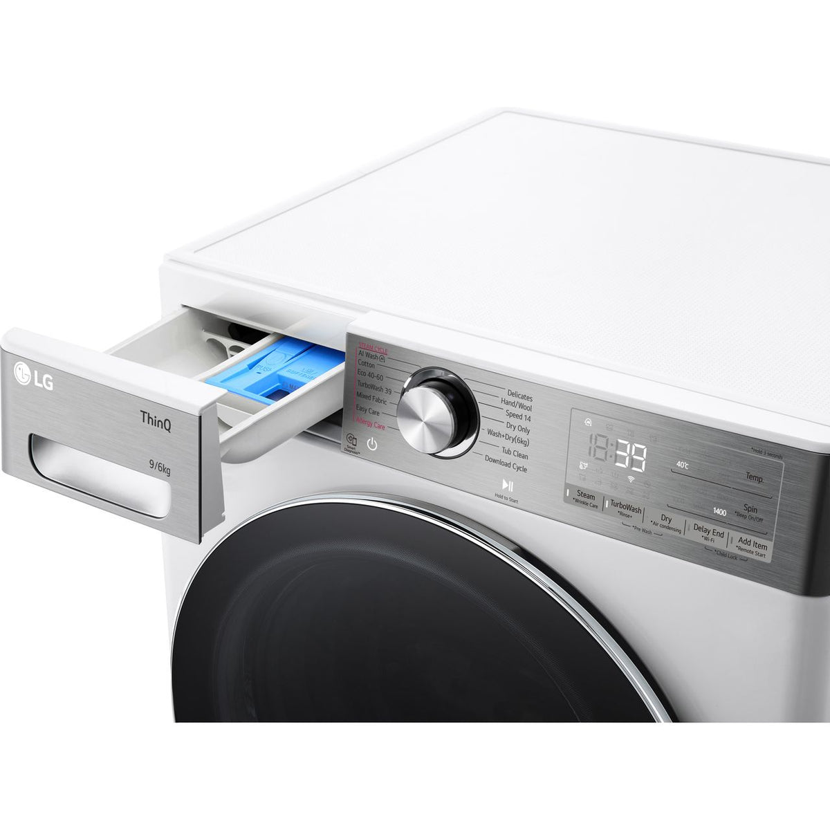 LG FWY996WCTN4 Wifi Connected 9Kg - 6Kg Washer Dryer with 1400 rpm - White - D Rated