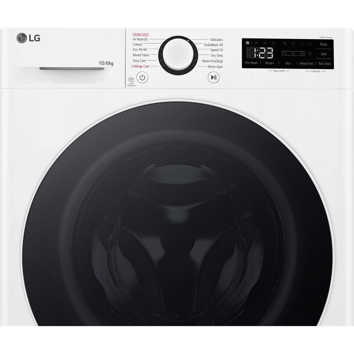 LG TurboWash™360 FWY706WWTN1 10Kg - 6Kg Washer Dryer with 1400 rpm - White - D Rated