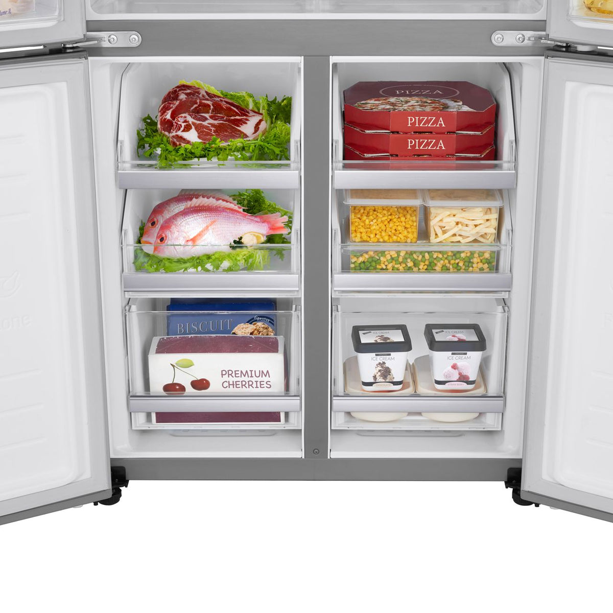 LG NatureFRESH™ GMB844PZ4E Wifi Connected Frost Free American Fridge Freezer - Shiny Steel - E Rated