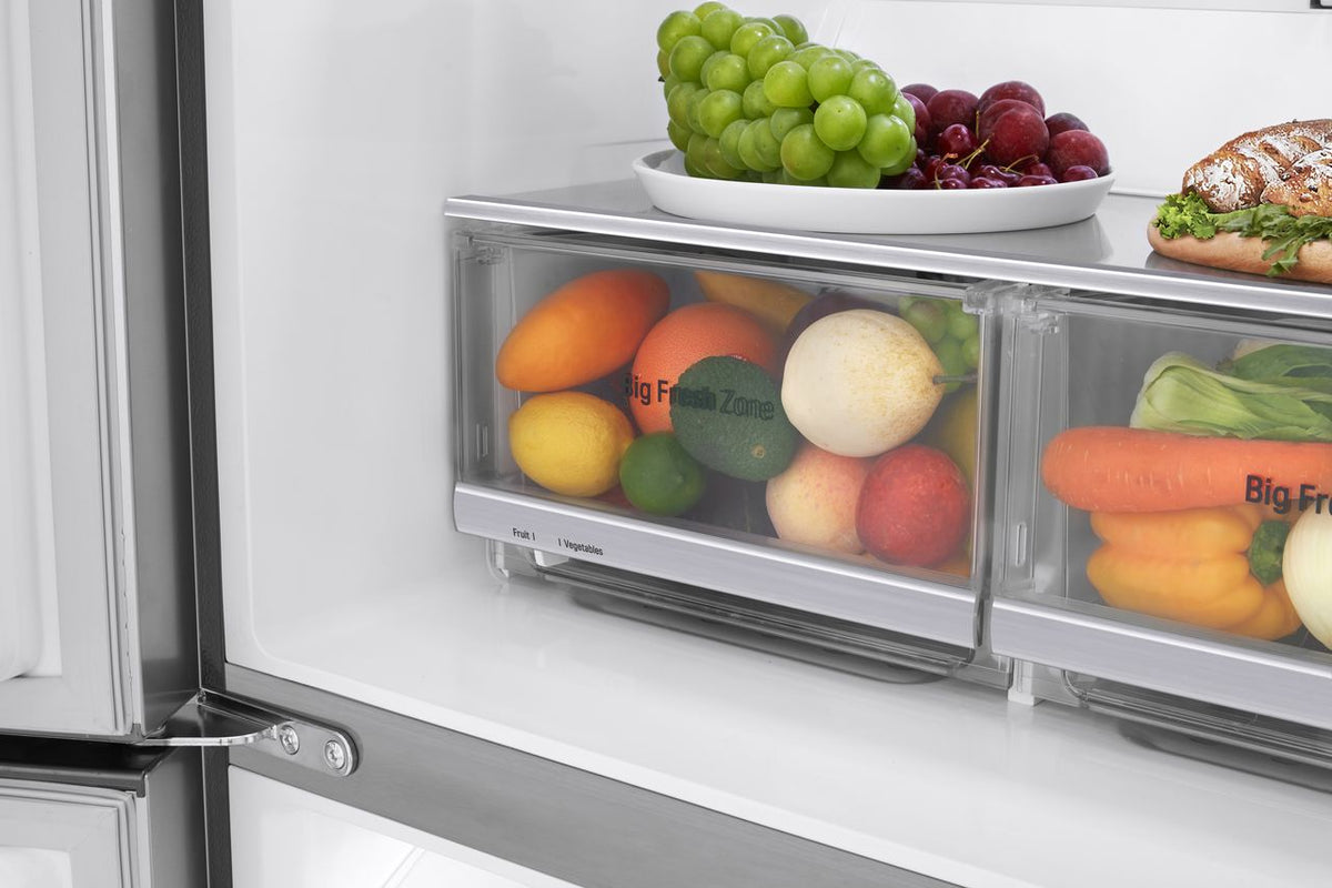 LG NatureFRESH™ GMB844PZ4E Wifi Connected Frost Free American Fridge Freezer - Shiny Steel - E Rated