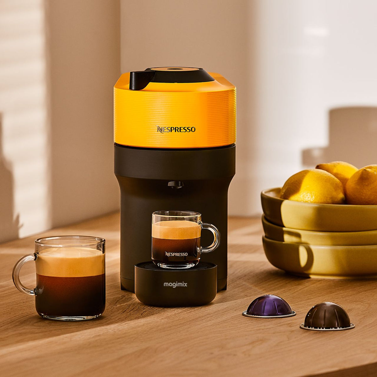 Nespresso by Magimix Vertuo Next 11735 Pod Coffee Machine - Mango Yellow