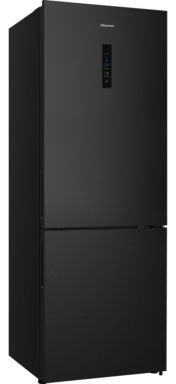 Hisense RB645N4BFE 60-40 Total No Frost Fridge Freezer - Black - Stainless Steel - E Rated