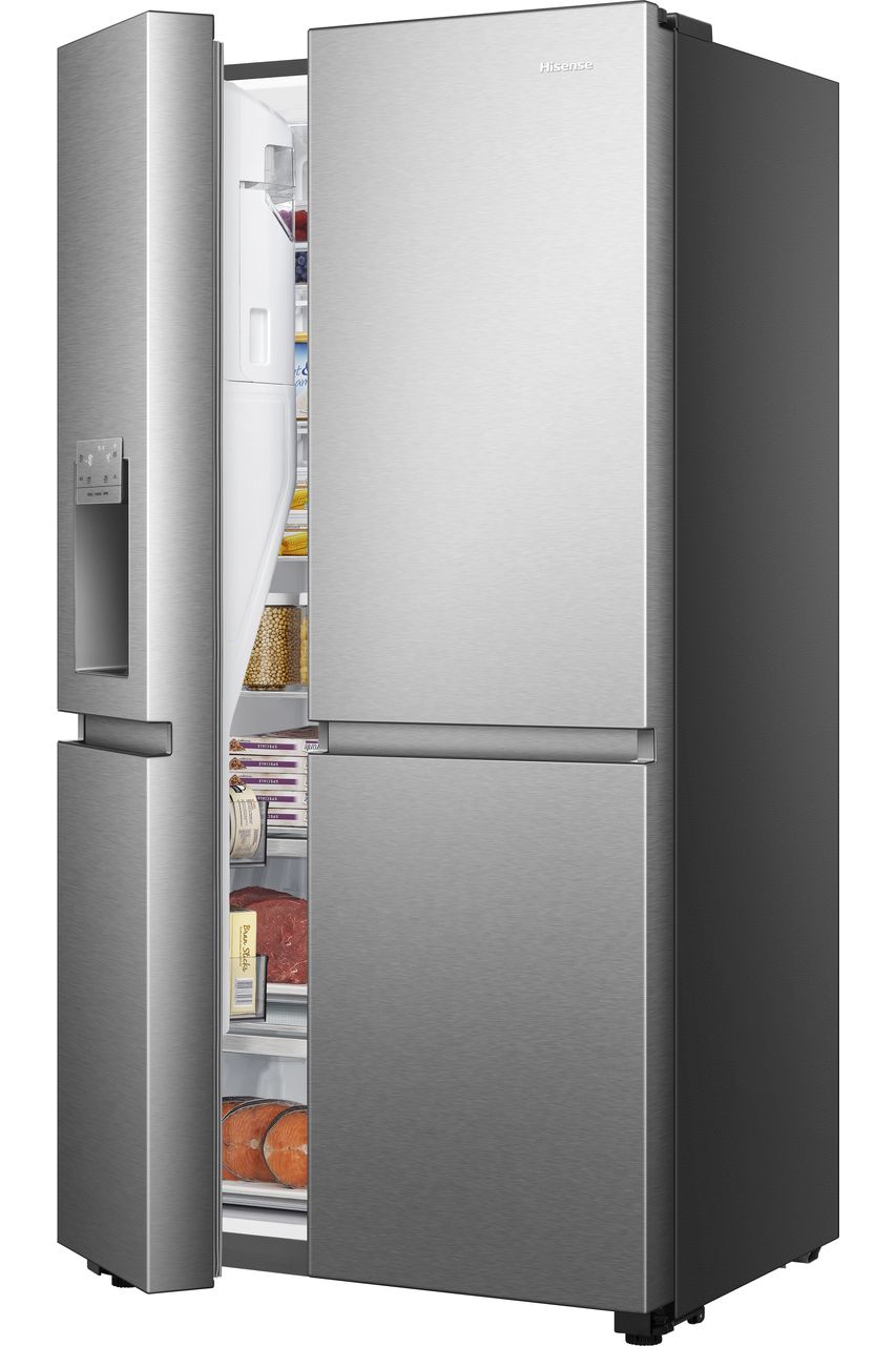 Hisense Pureflat Infinite RS818N4TIC Wifi Connected Non-Plumbed Total No Frost American Fridge Freezer - Stainless Steel - C Rated