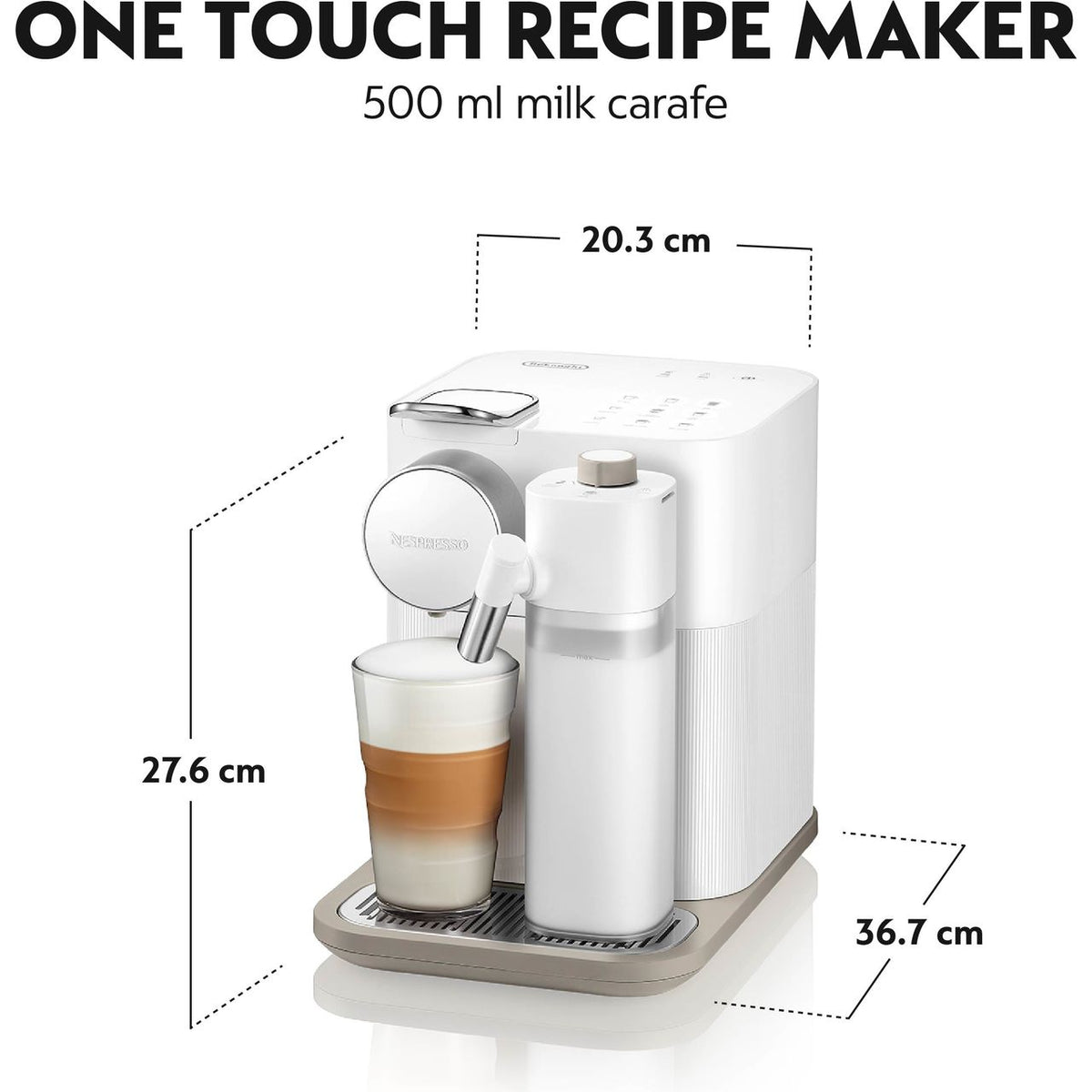 Nespresso by De'Longhi Gran Lattissima EN640.W Pod Coffee Machine with Milk Frother - White