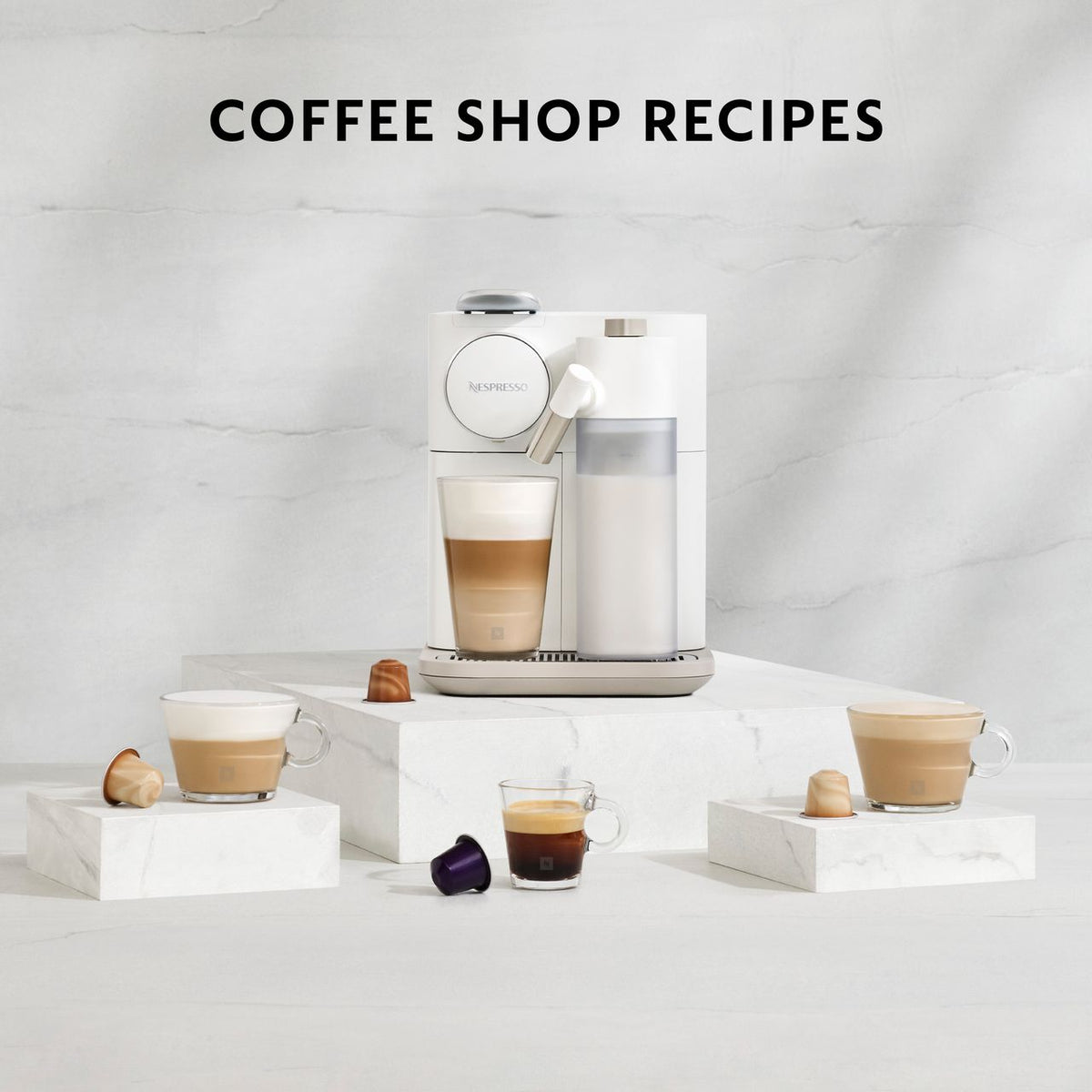 Nespresso by De'Longhi Gran Lattissima EN640.W Pod Coffee Machine with Milk Frother - White