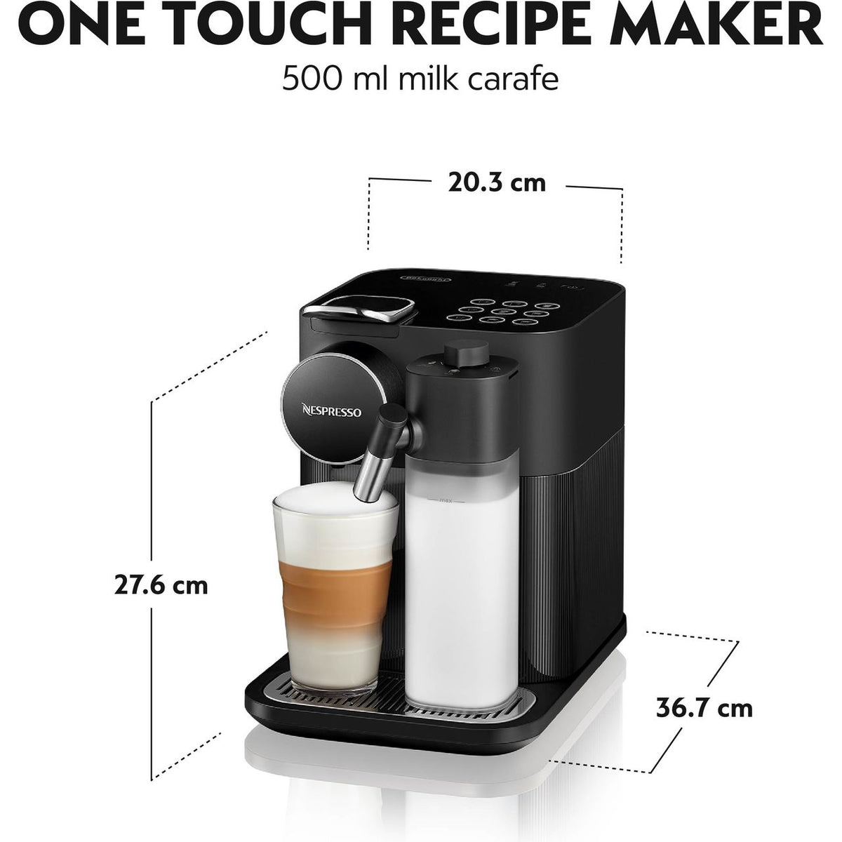 Nespresso by De'Longhi Gran Lattissima EN640.B Pod Coffee Machine with Milk Frother - Black