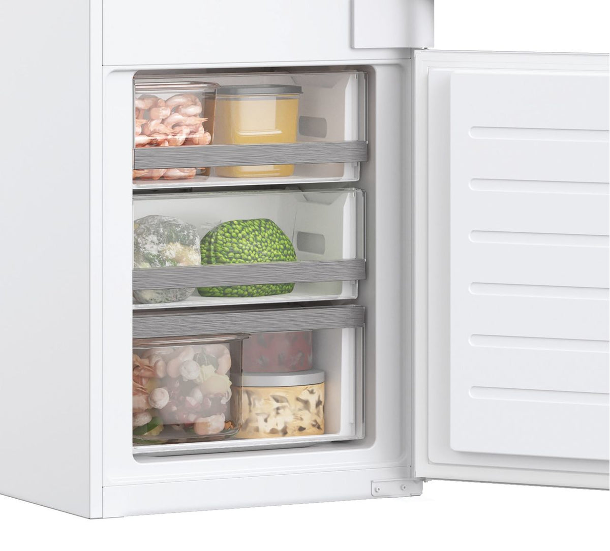 Hoover HOBL5519EVWK Wifi Connected Integrated 70-30 Fridge Freezer with Sliding Door Fixing Kit - White - E Rated