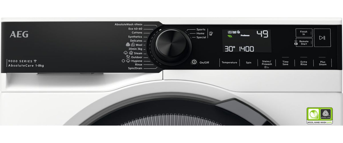 AEG LFR94846WS 8kg Washing Machine with 1400 rpm - White - A Rated