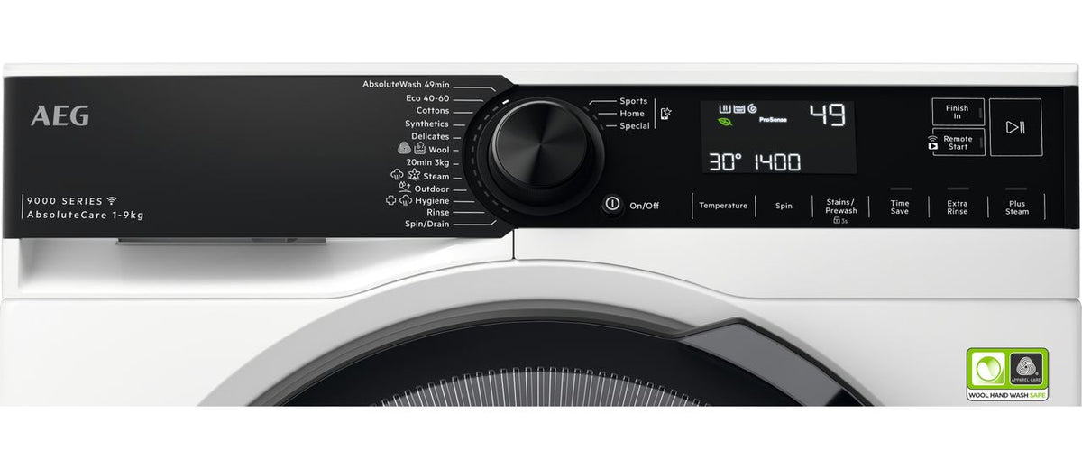 AEG 9000 AbsoluteCare® LFR94946WS 9kg Washing Machine with 1400 rpm - White - A Rated