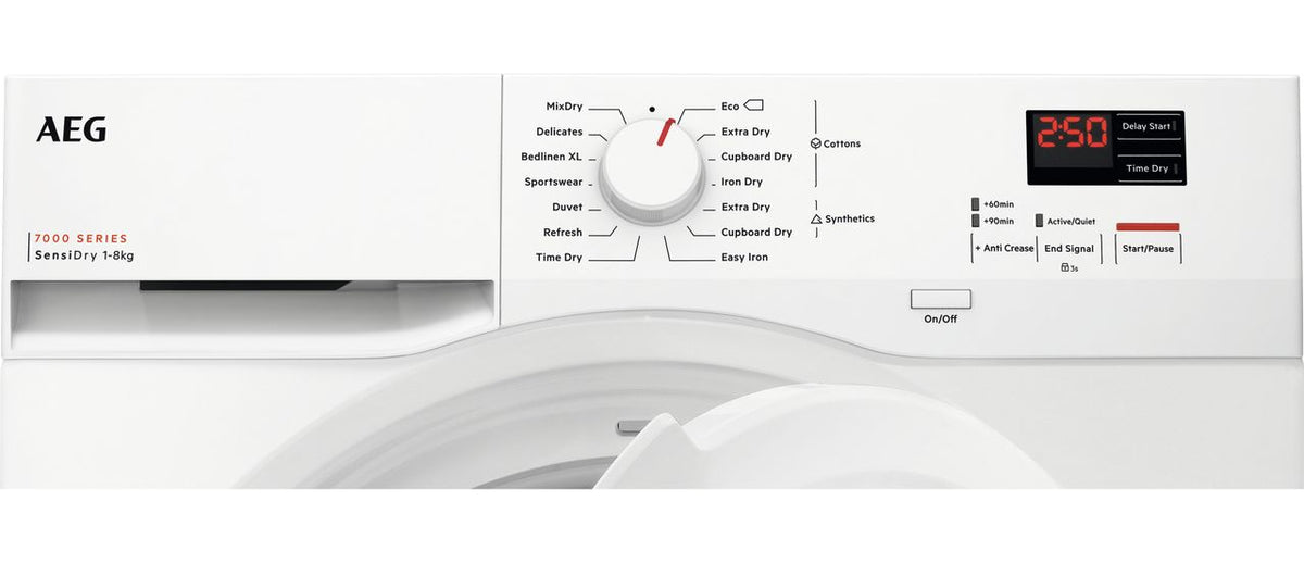 AEG TR708L0B 8Kg Heat Pump Tumble Dryer - White - A++ Rated