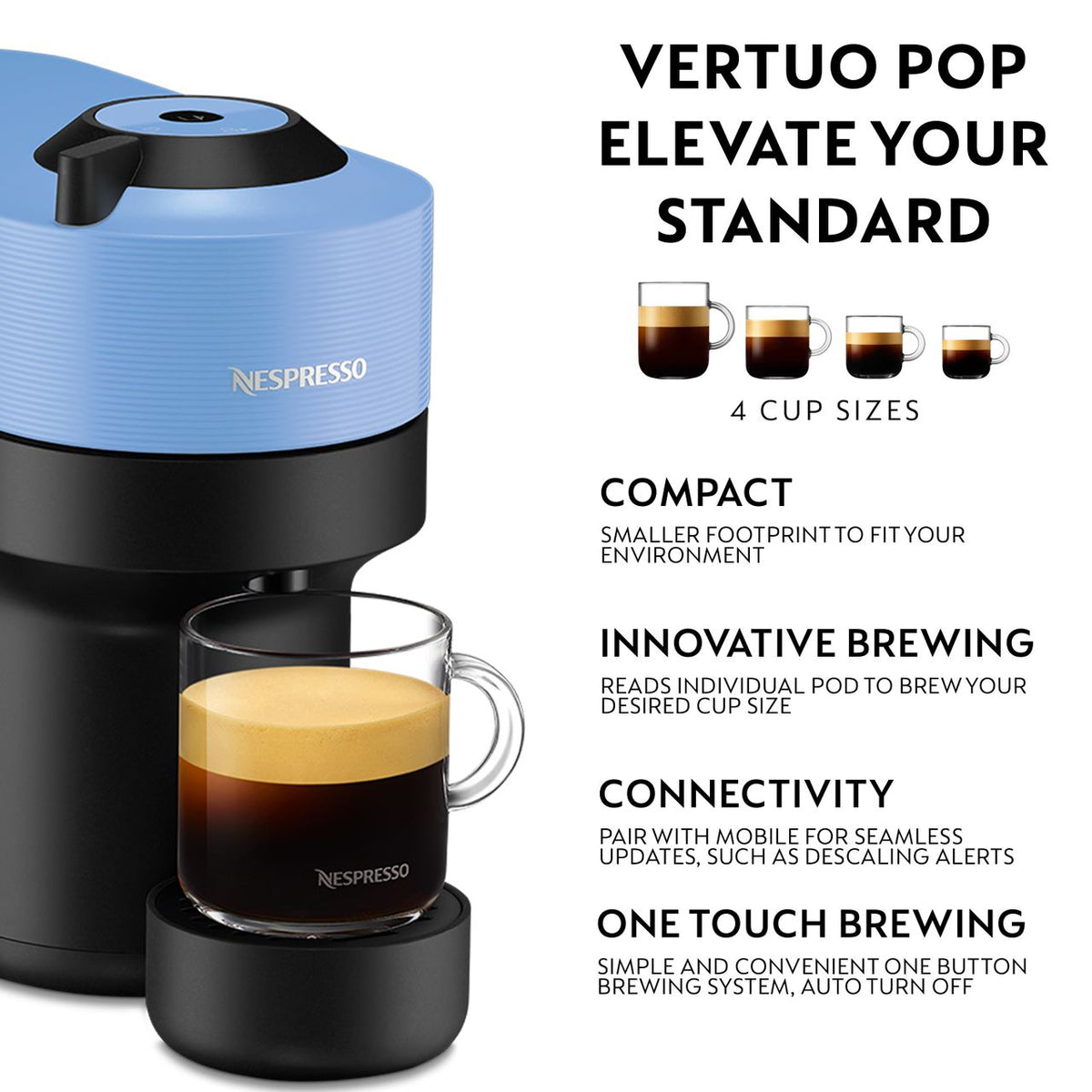 Nespresso by Magimix Vertuo POP 11731 Pod Coffee Machine - Blue