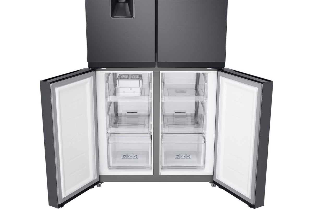 Samsung RF48A401EB4 Non-Plumbed Total No Frost American Fridge Freezer - Gentle Black Matt - E Rated