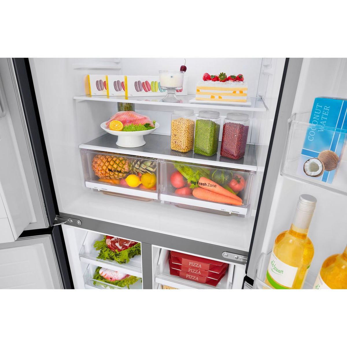 LG NatureFRESH™ GML844MC7E Wifi Connected Plumbed Frost Free American Fridge Freezer - Matte Black - E Rated