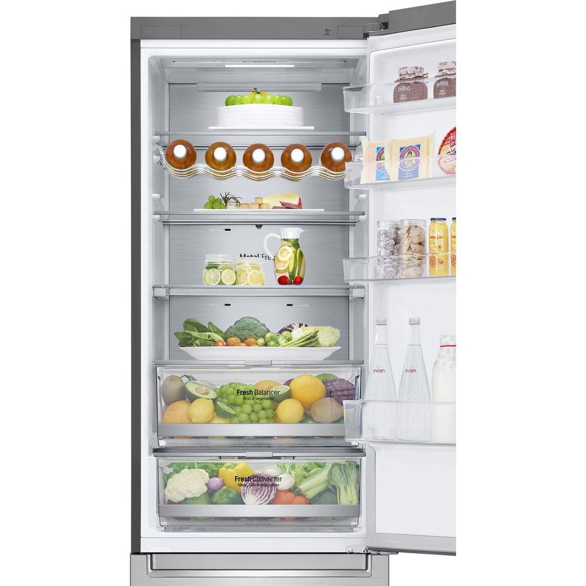 LG NatureFRESH™ GBB92STACP1 Wifi Connected 70-30 Frost Free Fridge Freezer - Stainless Steel - C Rated