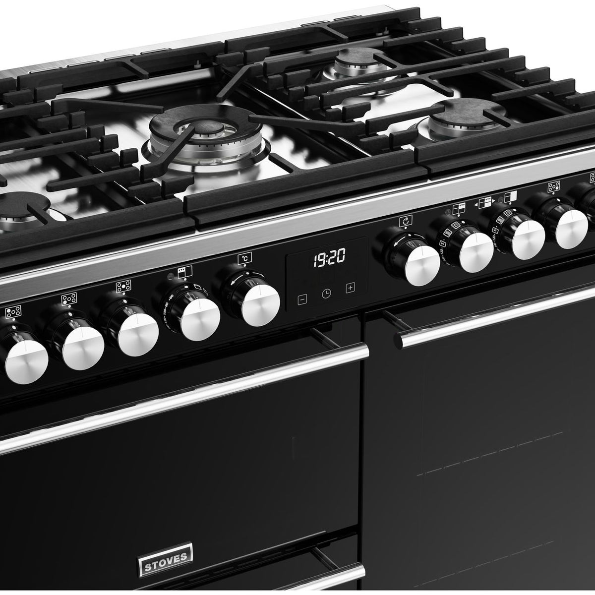 Stoves Precision Deluxe ST DX PREC D900DF BK Dual Fuel Range Cooker - Black - A-A-A Rated