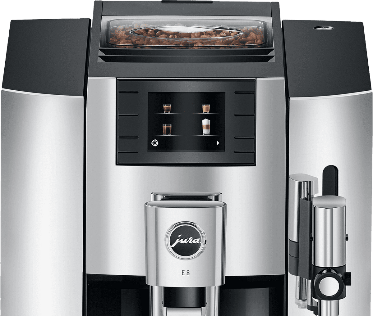 Jura E8 15363 Bean to Cup Coffee Machine - Chrome