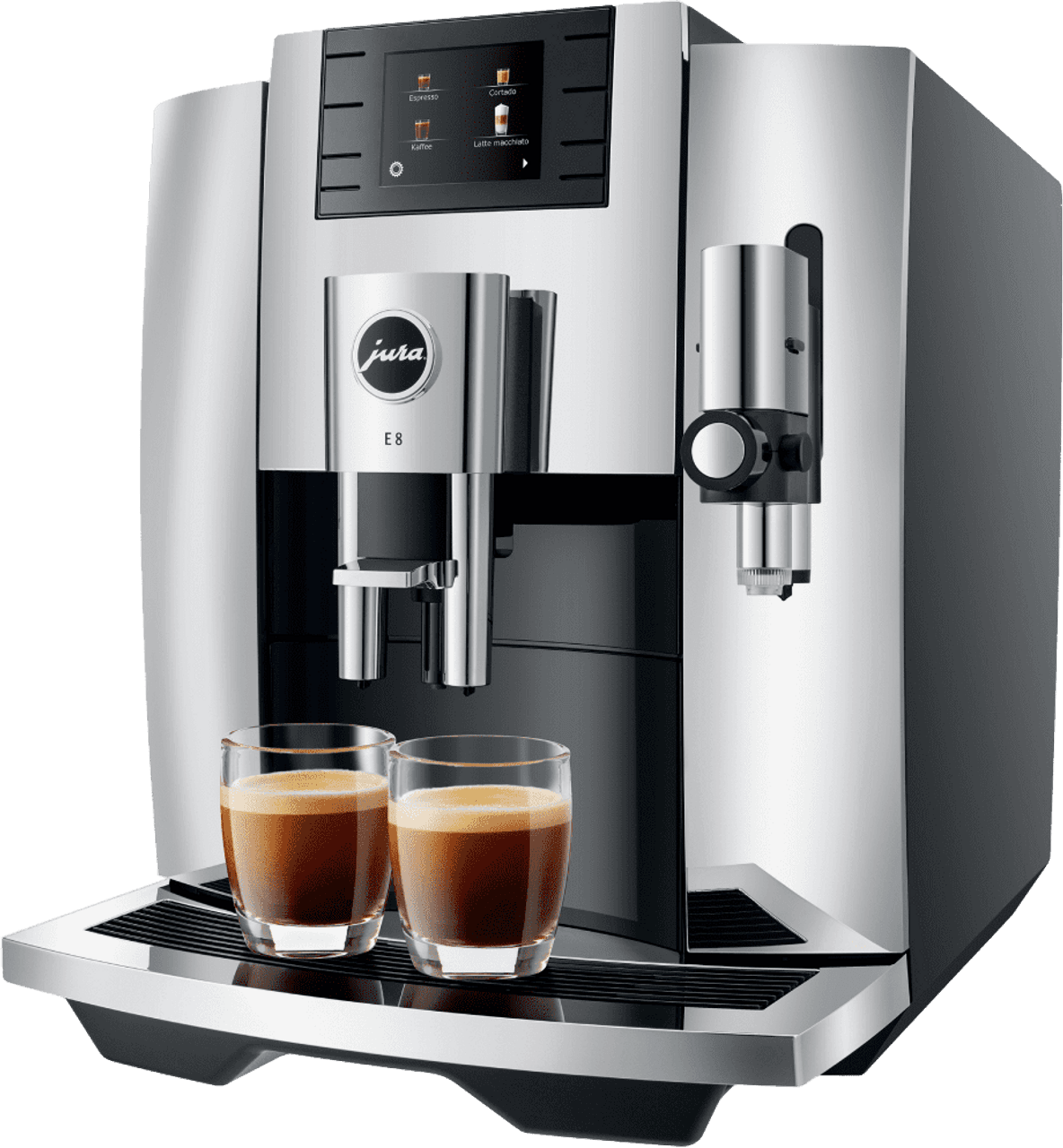 Jura E8 15363 Bean to Cup Coffee Machine - Chrome