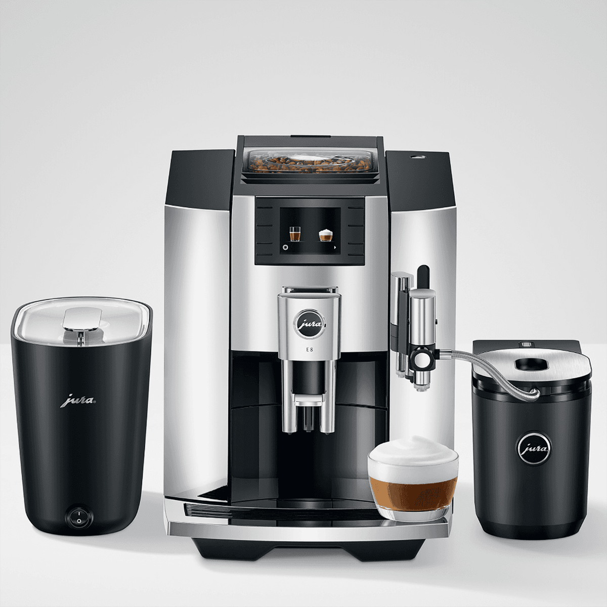 Jura E8 15363 Bean to Cup Coffee Machine - Chrome