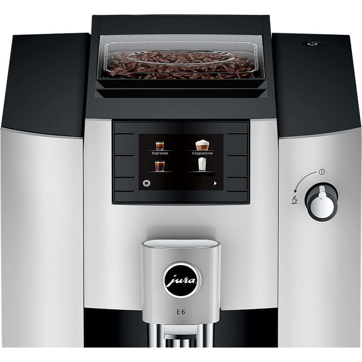 Jura E6 15467 Bean to Cup Coffee Machine - Black - Platinum