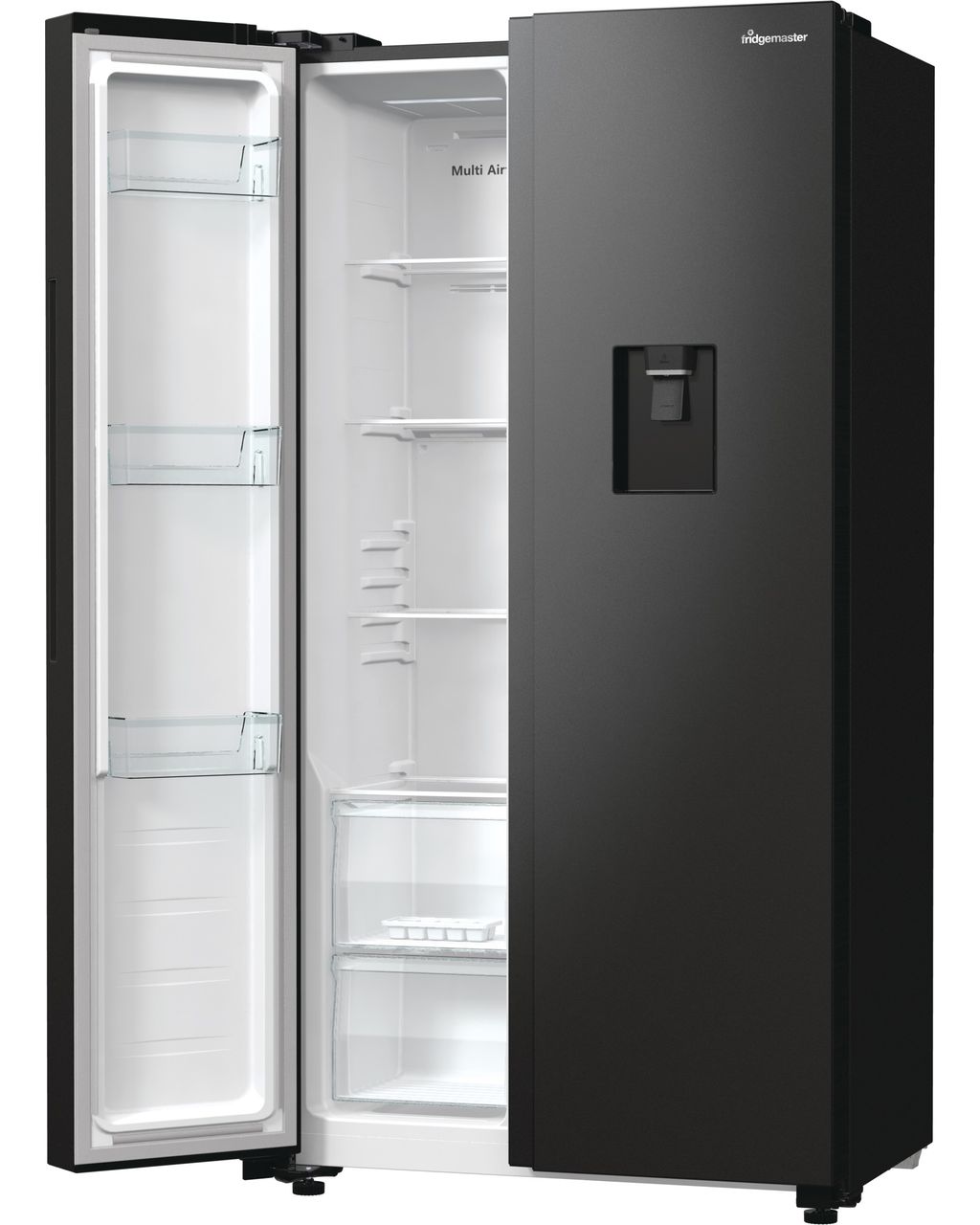 Fridgemaster MS91547BFE Non-Plumbed Total No Frost American Fridge Freezer - Black - E Rated