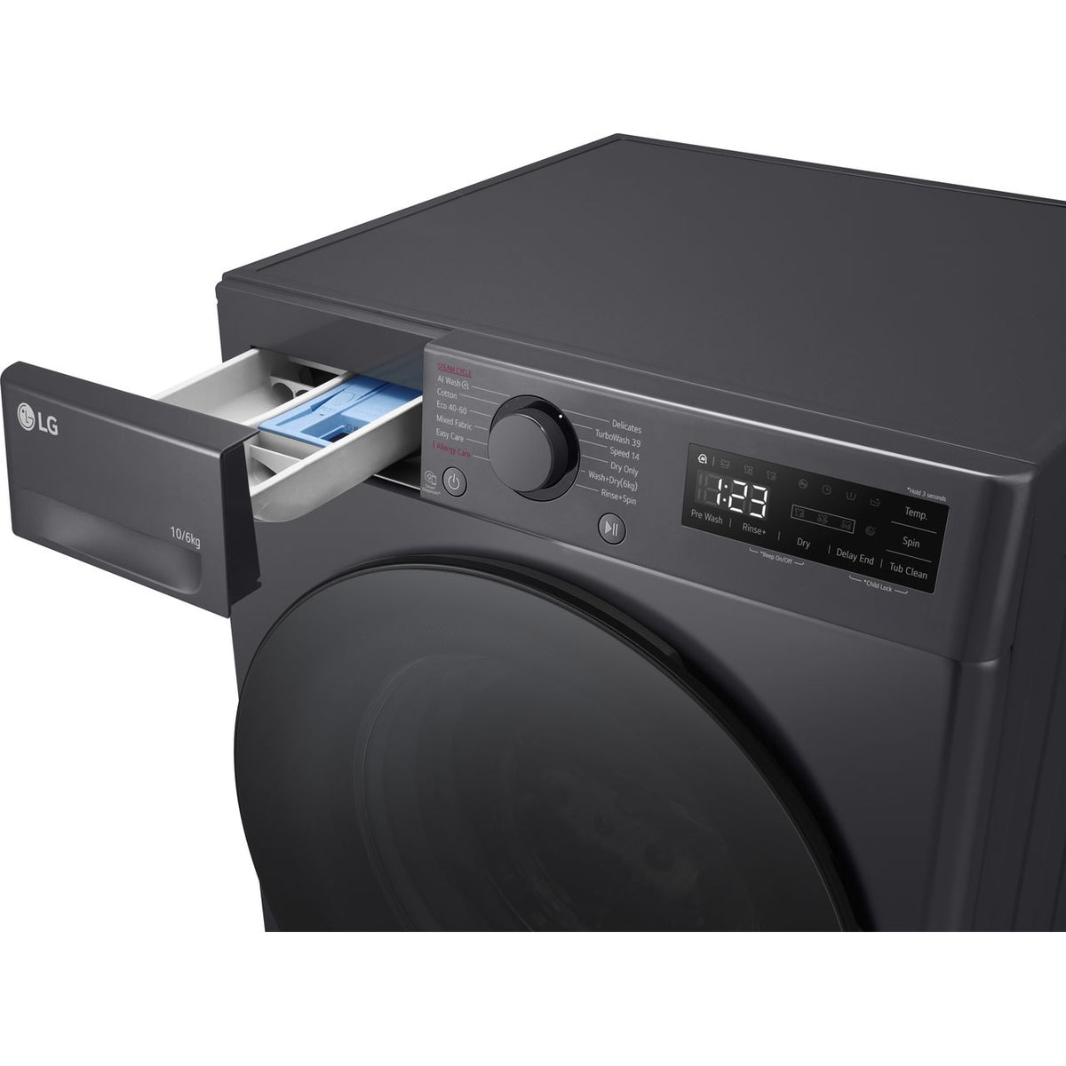 LG TurboWash™360 FWY706GBTN1 10Kg - 6Kg Washer Dryer with 1400 rpm - Slate Grey - D Rated