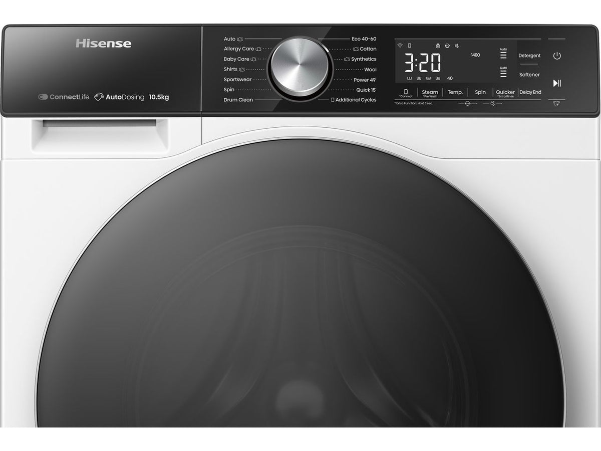 Hisense 5S Series WF5S1045BW 10kg Washing Machine with 1400 rpm - White - A Rated