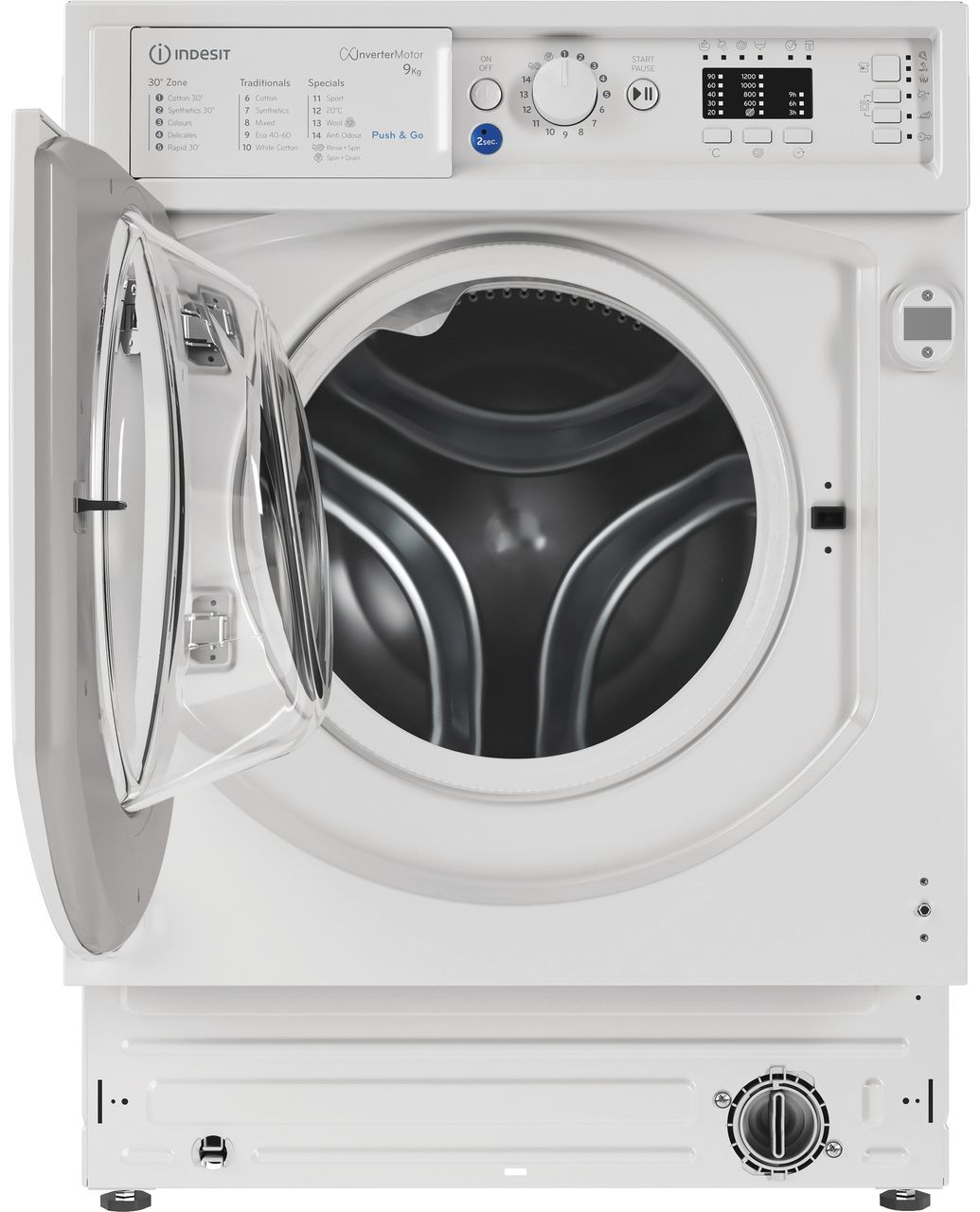 Indesit BIWMIL91485UK Integrated 9kg Washing Machine with 1400 rpm - White - B Rated