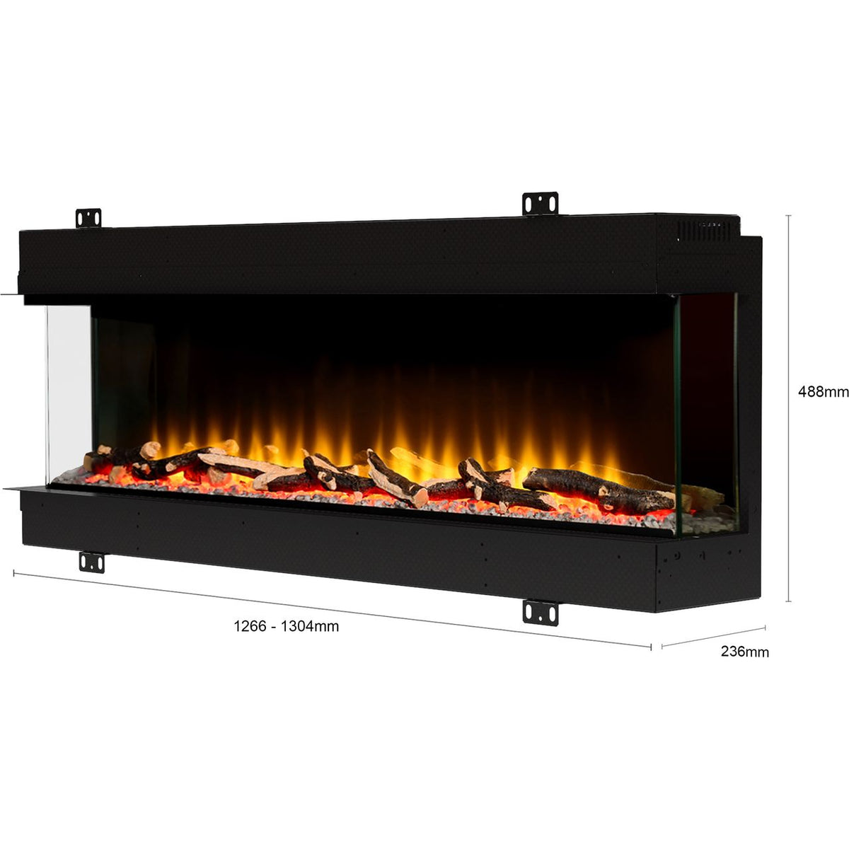 BeModern Invision 63606 Log Effect Electric Stove With Remote Control - Black