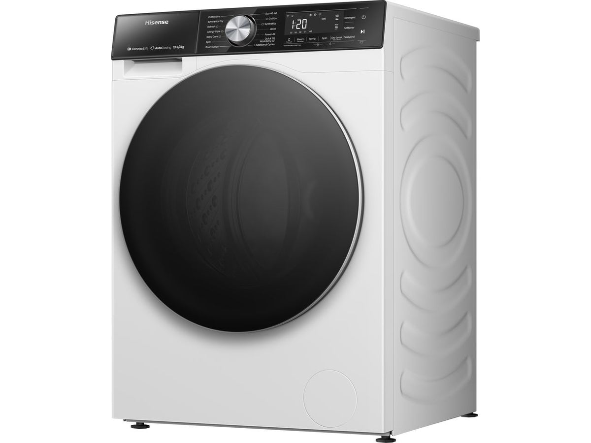 Hisense 5S Series WD5S1045BW Wifi Connected 10Kg - 6Kg Washer Dryer with 1400 rpm - White - D Rated