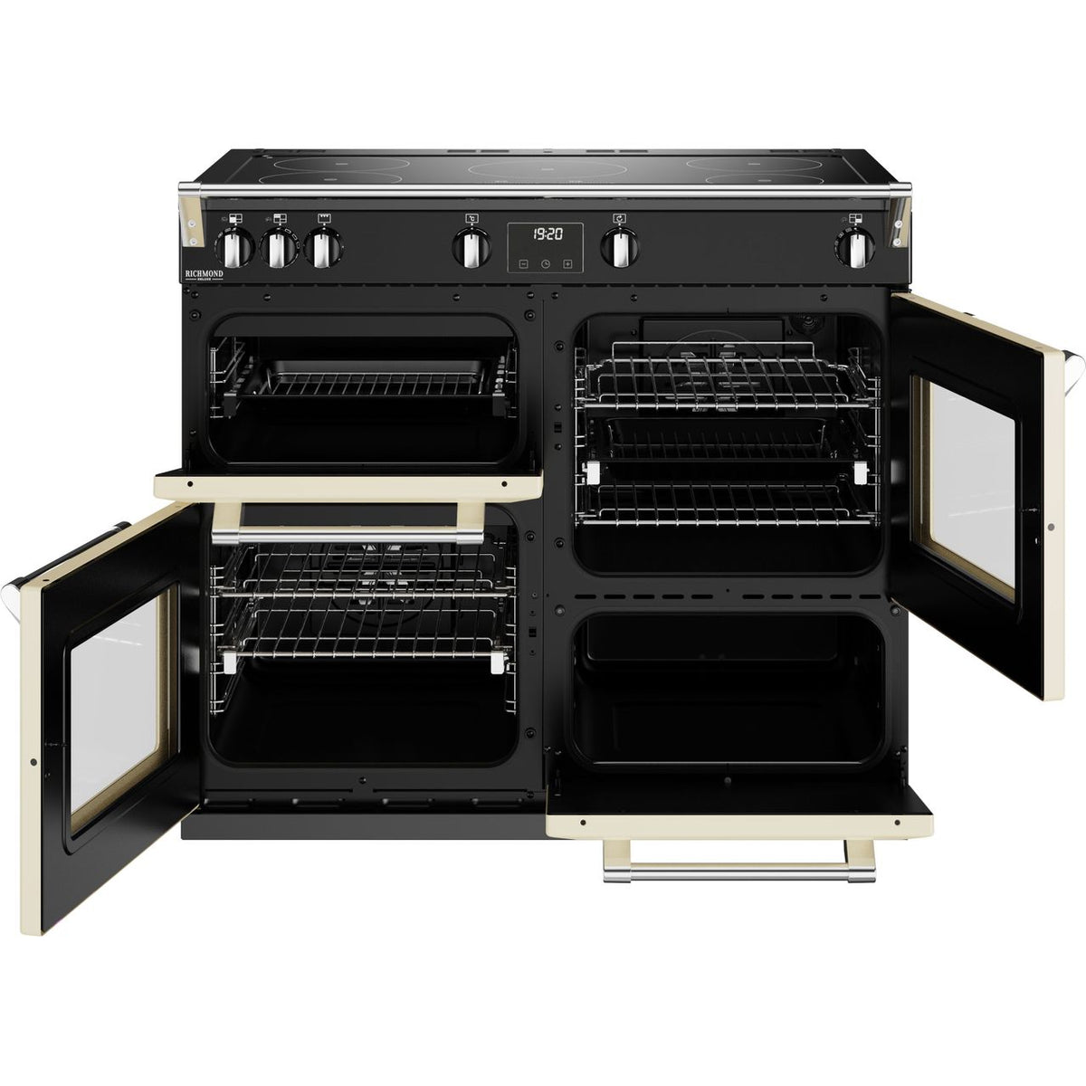 Stoves Richmond Deluxe ST DX RICH D1000Ei TCH CC 100cm Electric Range Cooker with Induction Hob - Cream - A Rated