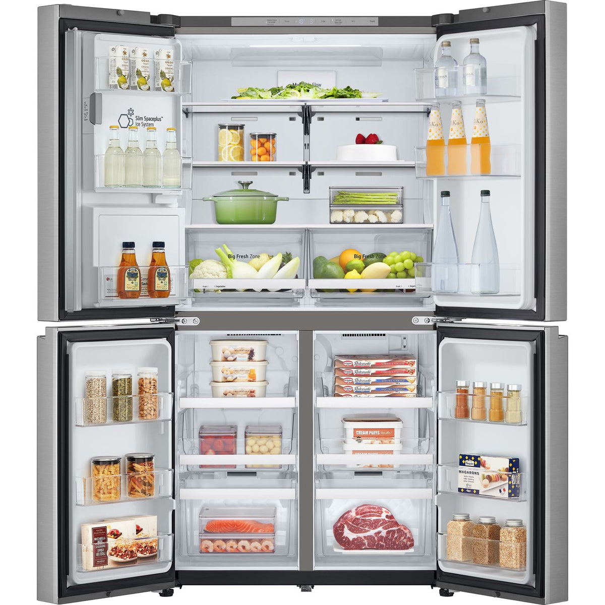 LG NatureFRESH™ GML960PYFE Wifi Connected Plumbed Frost Free American Fridge Freezer - Prime Silver - E Rated