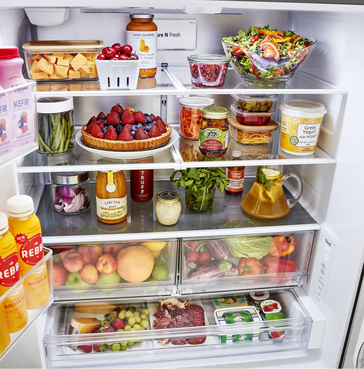 LG InstaView™ GMZ765STHJ Wifi Connected Plumbed Frost Free American Fridge Freezer - Stainless Steel - E Rated