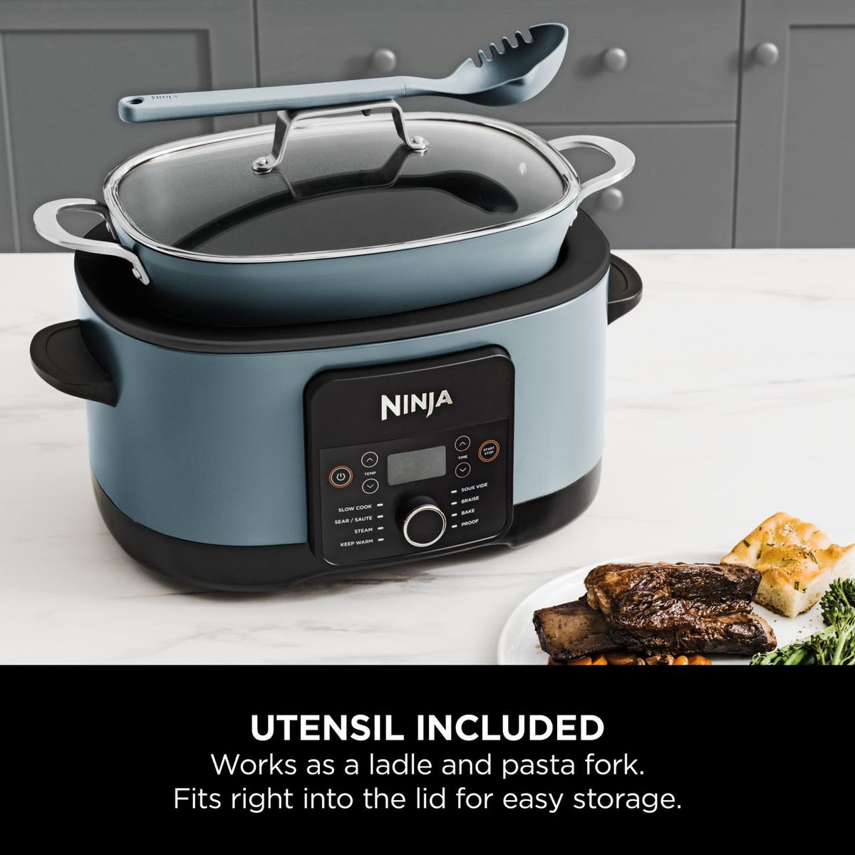 Ninja Foodi 8-in-1 PossibleCooker MC1001UK 8 Litre Multi Cooker - Sea Salt Grey