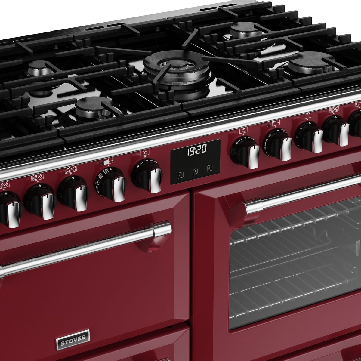 Stoves Richmond Deluxe ST DX RICH D1000DF CRE Dual Fuel Range Cooker - Chilli Red - A Rated