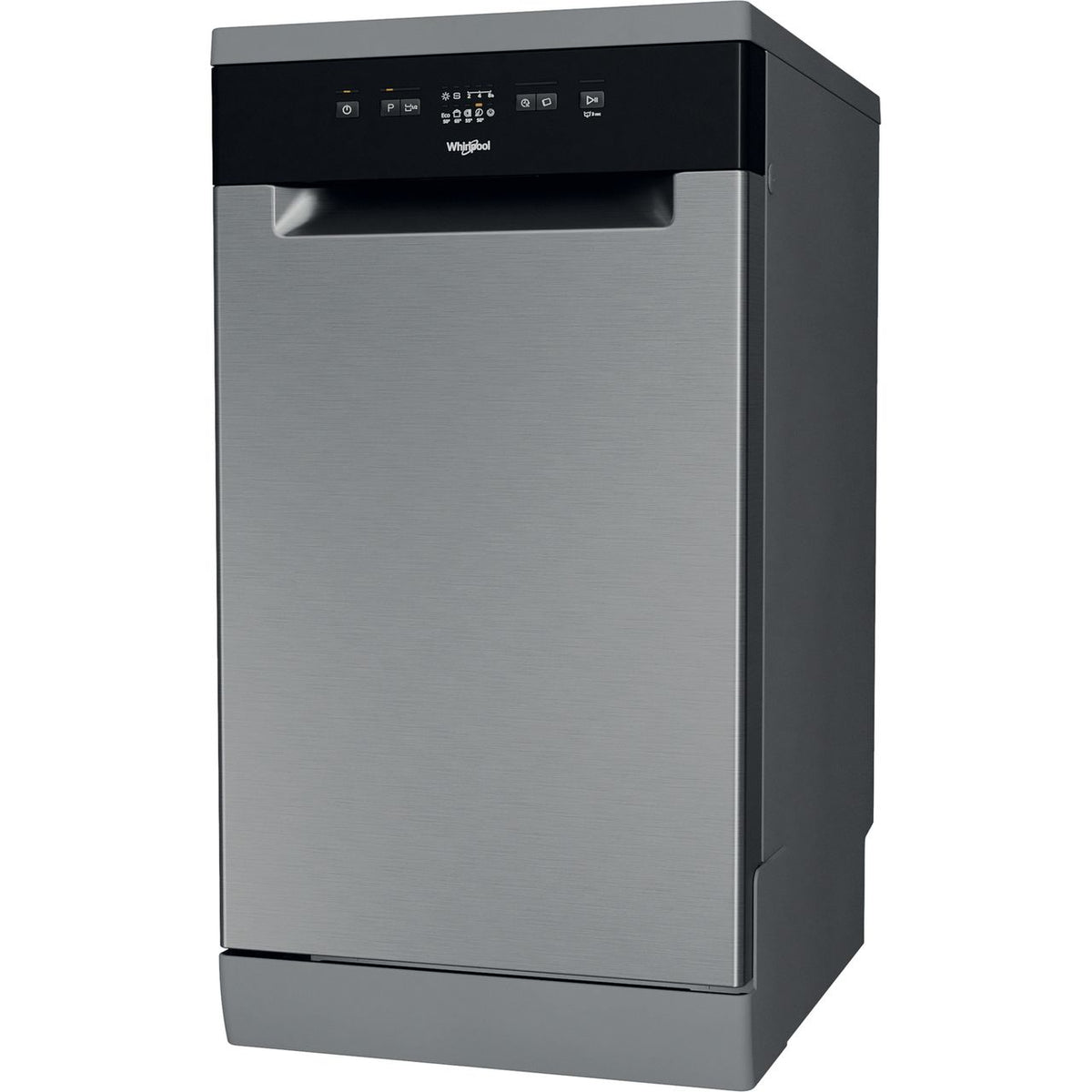 Whirlpool WF9E2B19XUK Slimline Dishwasher - Stainless Steel - Black - F Rated