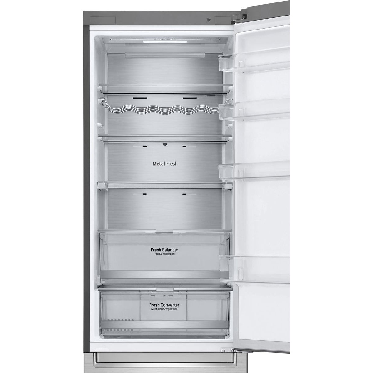 LG NatureFRESH™ GBB92STACP1 Wifi Connected 70-30 Frost Free Fridge Freezer - Stainless Steel - C Rated